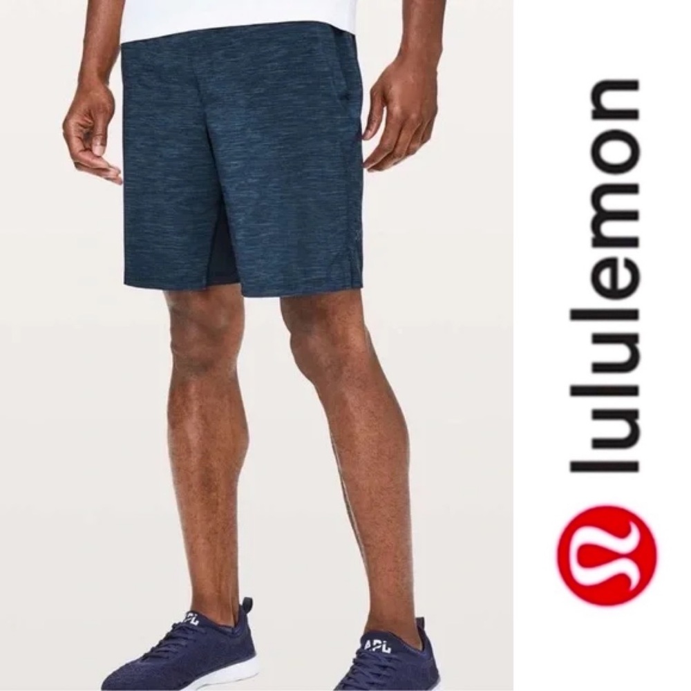 Lululemon T.H.E. Short Linerless 9" Heather Allover Iron Blue True Navy Medium